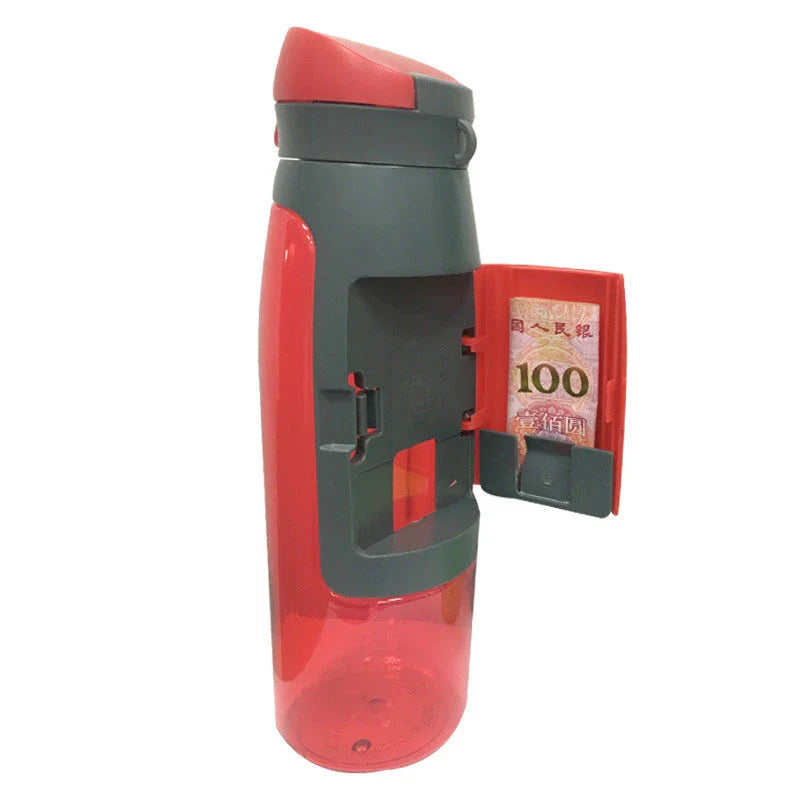 Secure Stash Water Bottle with hidden compartment for storing valuables, perfect for commuting, travel, and outdoor activities