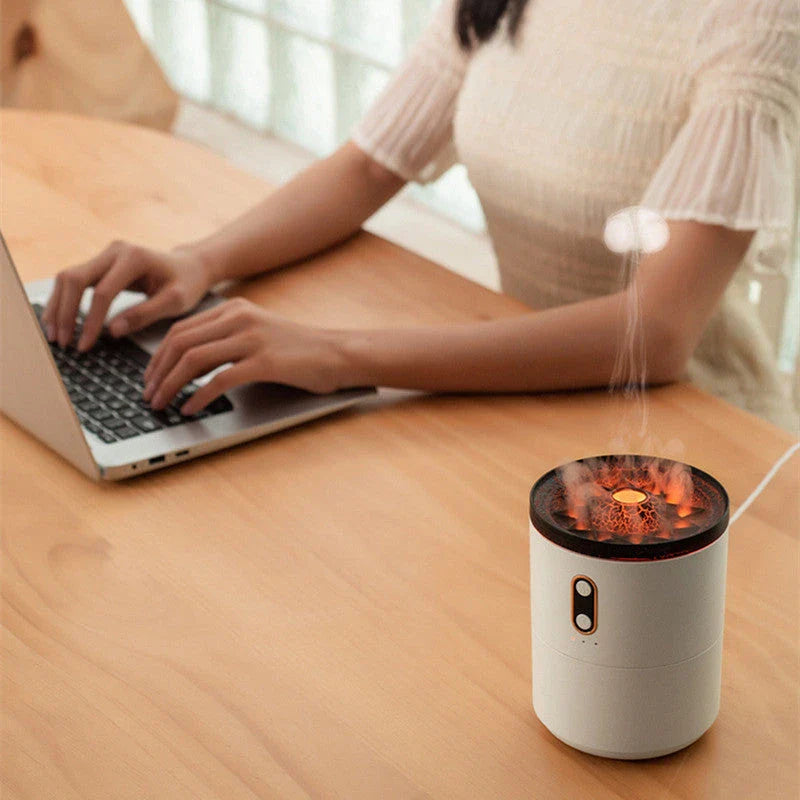 Portable essential oil diffuser with jellyfish-inspired night light for relaxing aromatherapy experience