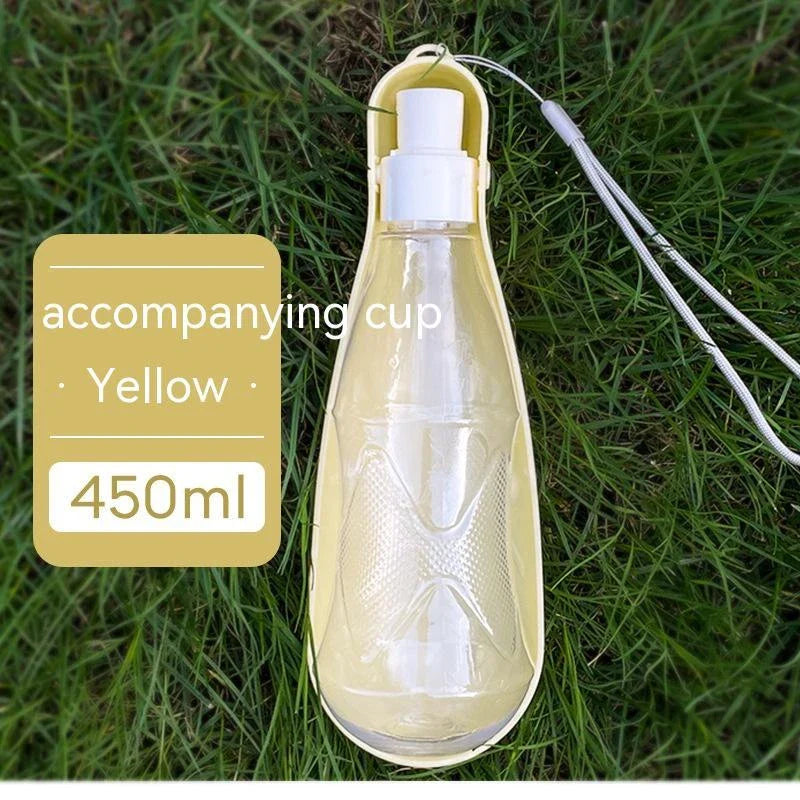 Portable folding dog water bottle with large 550ml capacity in various colors