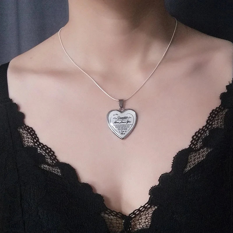 Heart epoxy necklace with adjustable snake chain in gold and silver