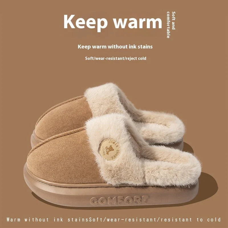 Plush, fleece-lined slippers in a variety of colors for women and men to wear indoors and outdoors