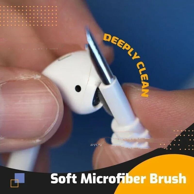 Premium wireless earbud cleaning kit with soft microfiber brush for efficient and convenient maintenance of earbuds and charging case