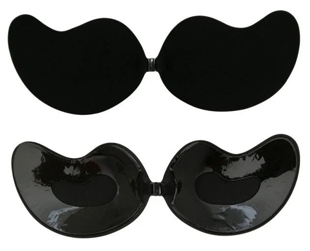 Lala Goddess Mango Cup deep V invisible bra in black and flesh colors