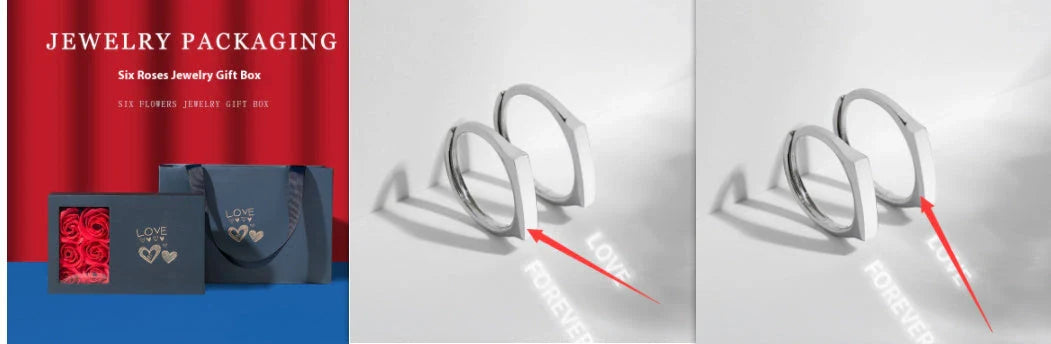 Stylish sterling silver rings with a hidden love pattern design, perfect for romantic gifts or personal accessorizing.