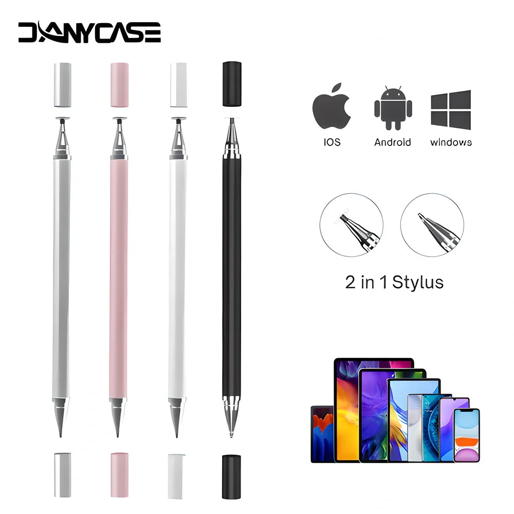 Premium 2-in-1 Digital Stylus Pen for Tablets and Mobile Phones - Smooth silicone nib, ergonomic design, and high sensitivity for precision and comfort