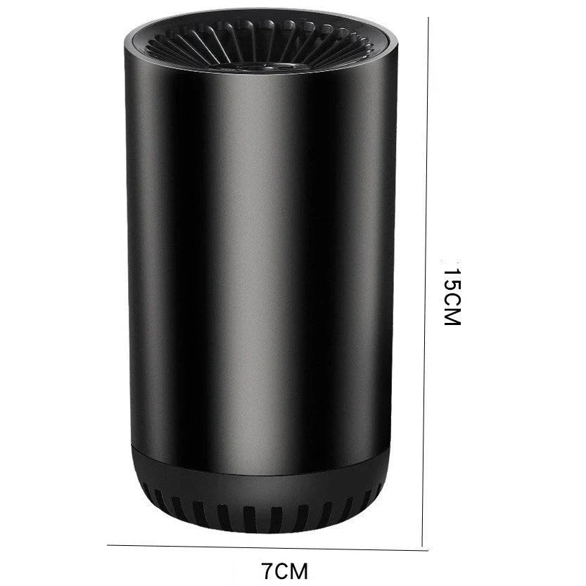 Compact car heater with adjustable airflow and heating/cooling functionality for year-round in-car comfort