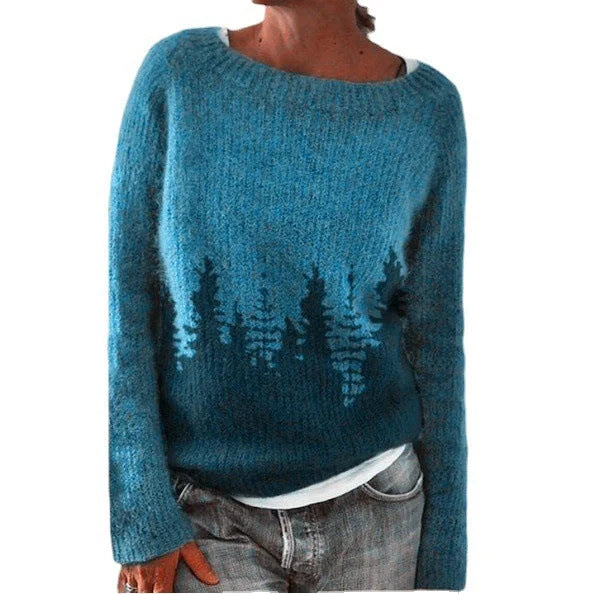 GiftHome UK Stylish Loose-Fit Knit Jumper with Colourful Patterns