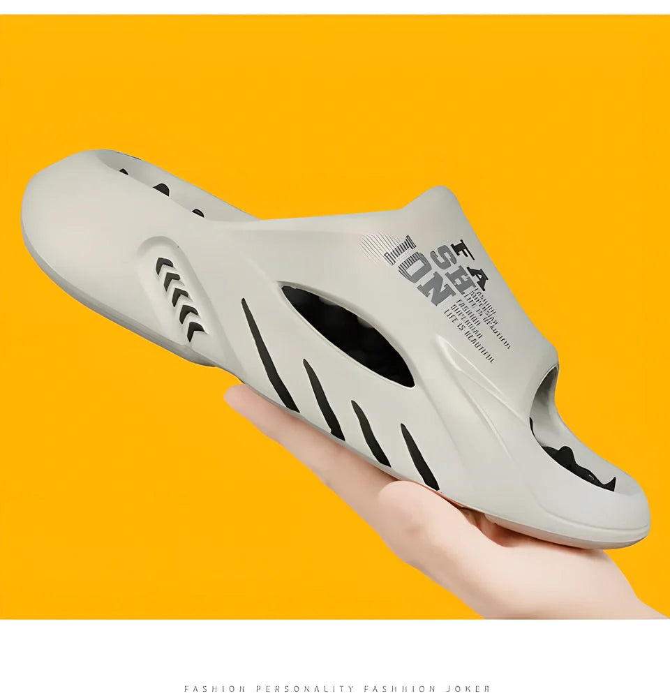 Luxurious men's massage sandals with built-in massage technology, soft cushioned sole, and durable design for comfortable summer wear