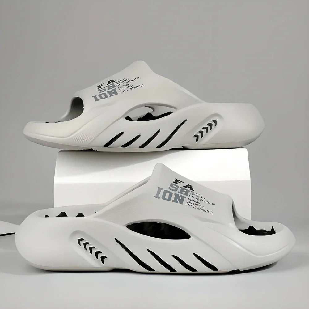 Luxurious men's massage sandals with built-in massage technology, soft cushioned sole, and durable design for comfortable summer wear