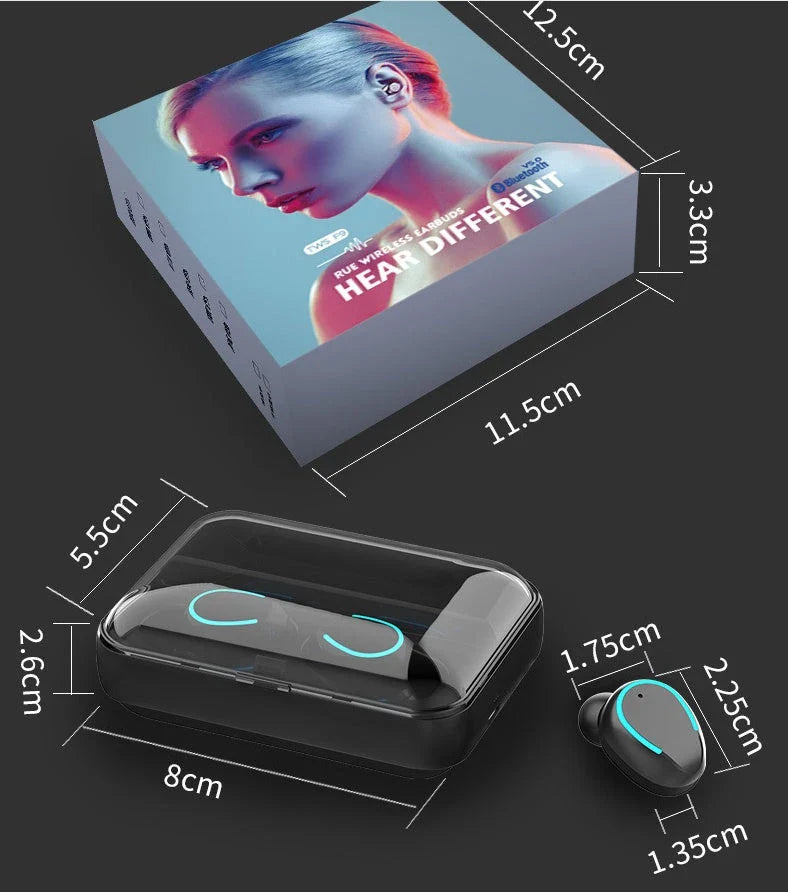 Premium Binaural Bluetooth Headset with Portable Power Bank for Exceptional Sound Quality and Charging on the Move