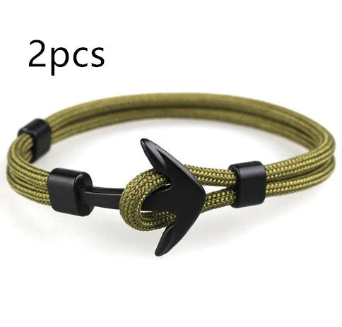 Anchor Bracelet featuring a nautical symbol on a cotton-linen rope