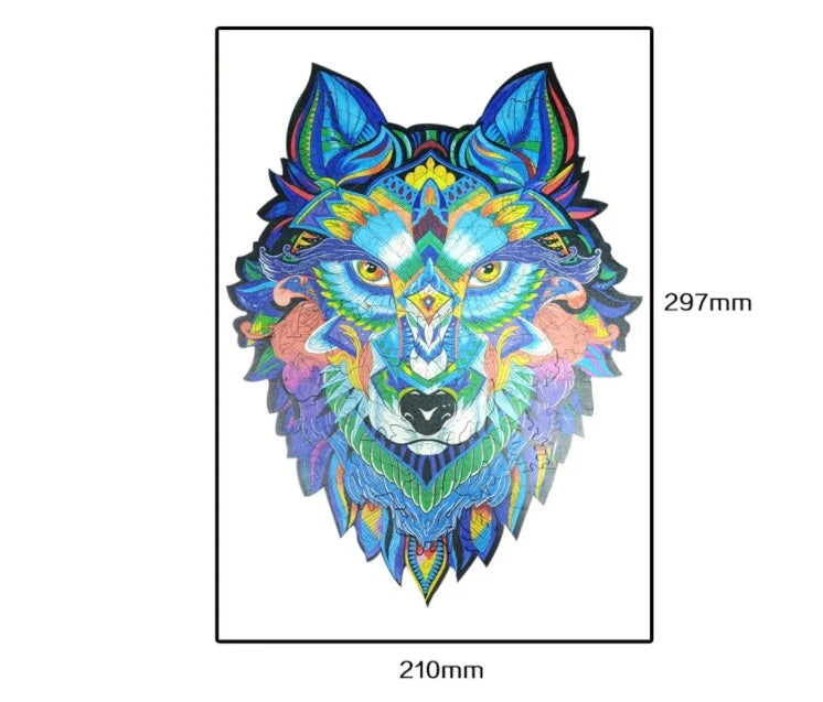 Charming wooden animal puzzles featuring a variety of wild creatures like foxes, wolves, and owls, perfect for a unique Christmas gift.