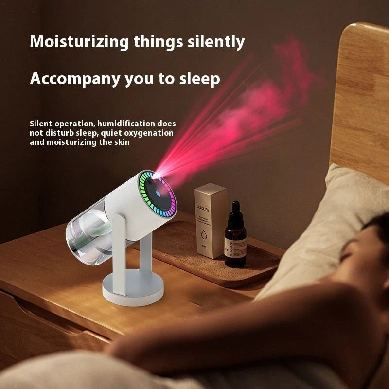 Stylish starry sky projection humidifier with LED light, creating a dreamy atmosphere while effectively enhancing indoor air quality