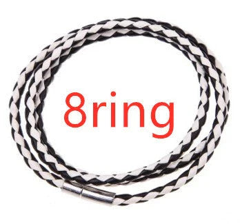 Personalized Leather Bracelet with Engraved Name Charm in Black and Brown Colors