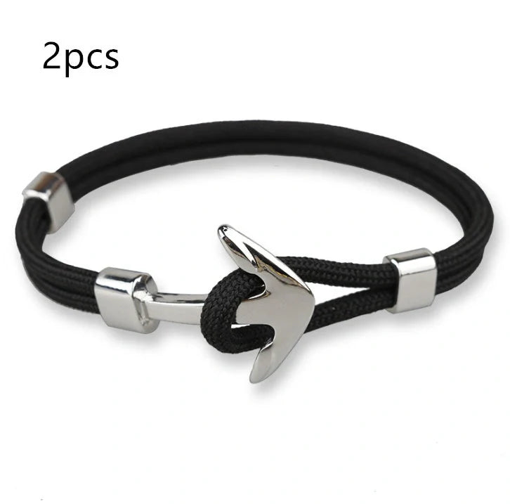 Anchor Bracelet featuring a nautical symbol on a cotton-linen rope