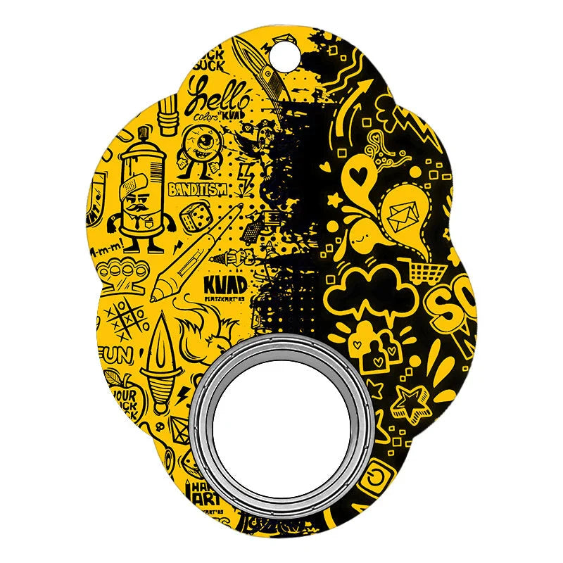 Customizable fidget spinner keychain in various vibrant designs to relieve stress, improve focus, and reduce anxiety