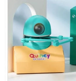 A drawing robot with a suction cup base, designed to guide children through the creative process of drawing and painting