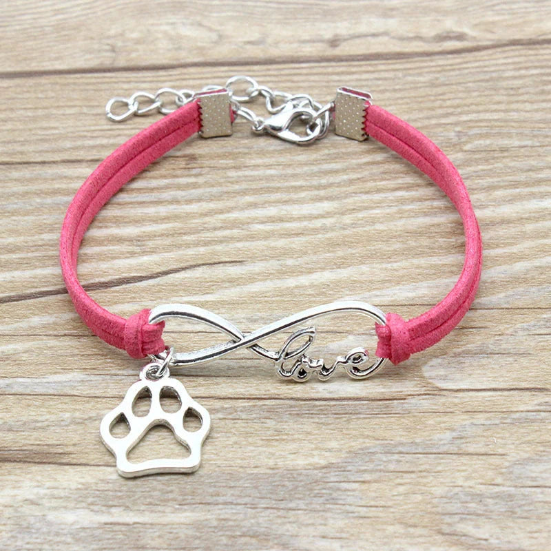Stylish hand-woven infinity love pet bracelet in various colors for pet owners to express their affection