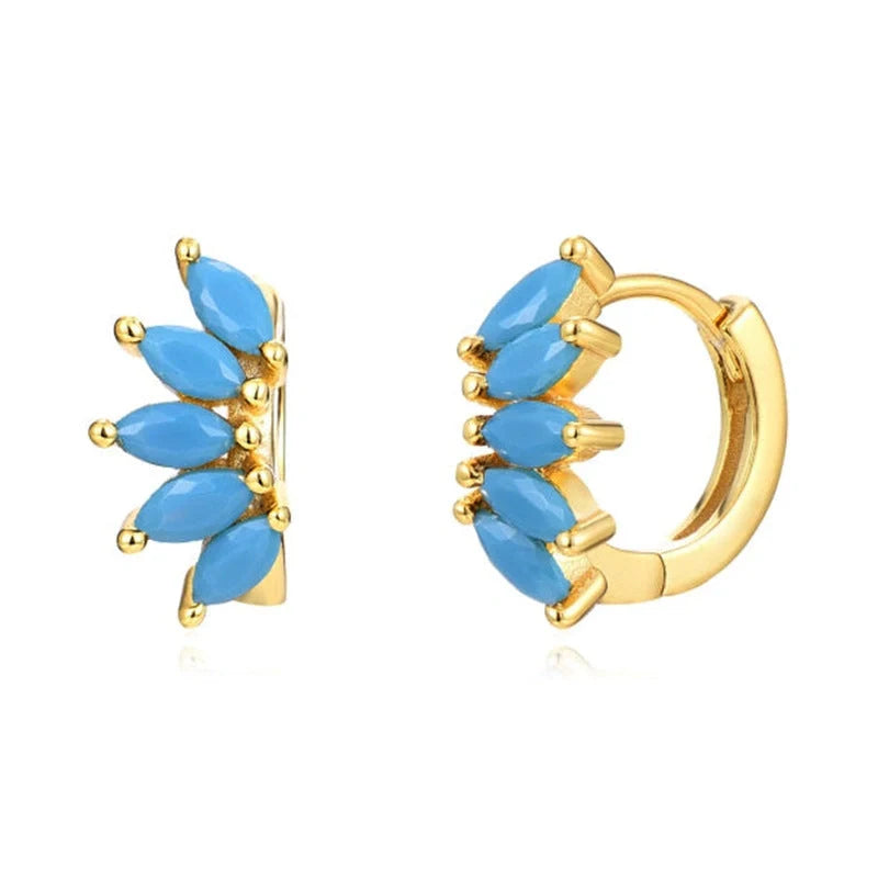 Elegant British-inspired Horse Eye Stone Earrings with a mesmerising symmetrical design and premium precious stones