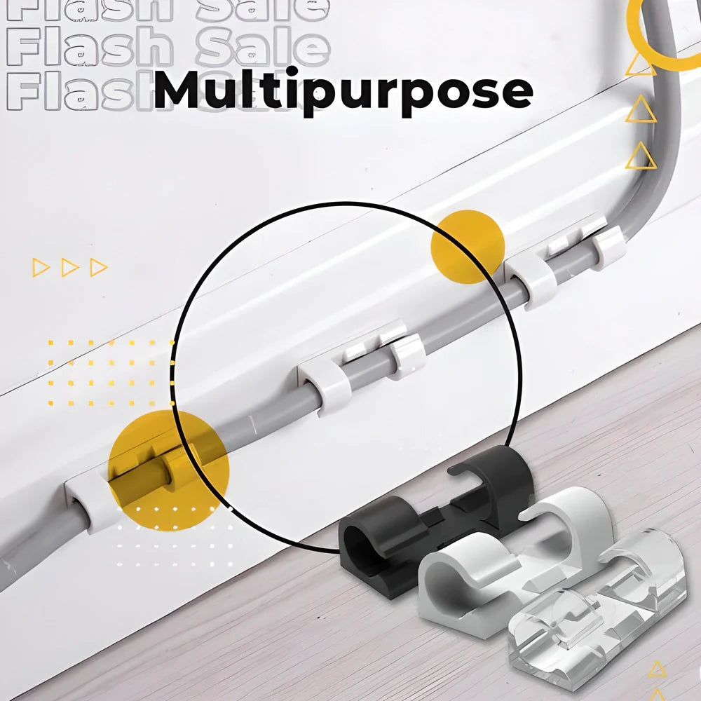 Self-Adhesive Wire Organizer Clips in various sizes and colours