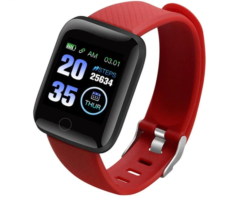 Advanced health-tracking sports bracelet with features including blood pressure and heart rate monitoring, activity tracking, and smartphone connectivity