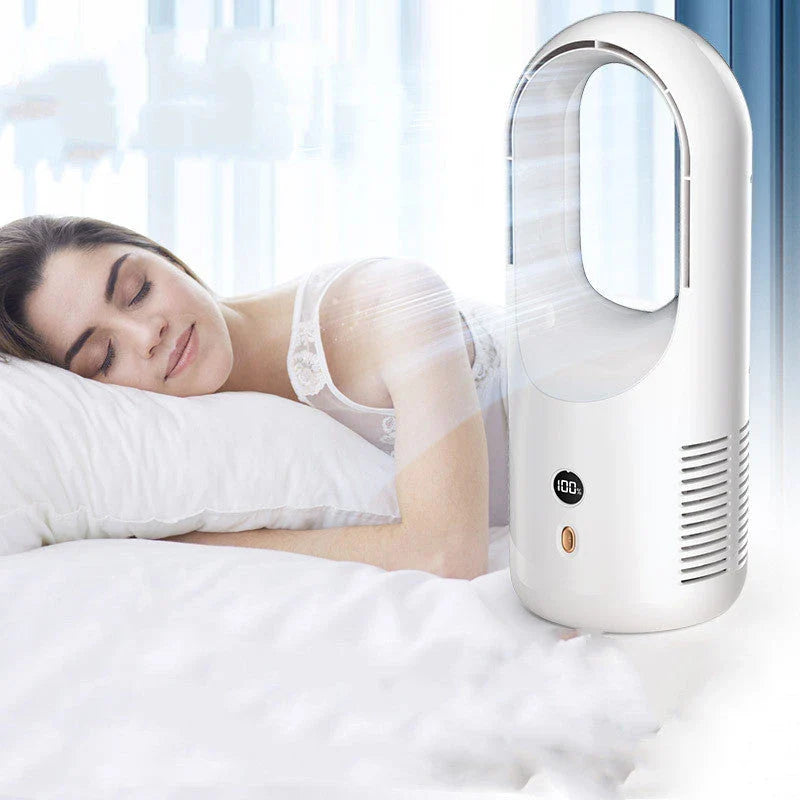 Powerful bladeless fan with sleek design and quiet operation for efficient cooling