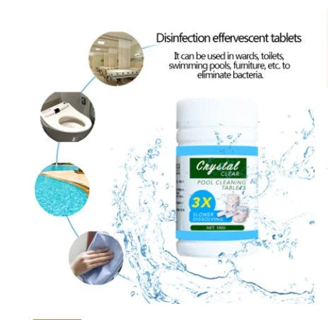 Aqua Fizz effervescent pool maintenance tablets in a box and dispenser on a white background