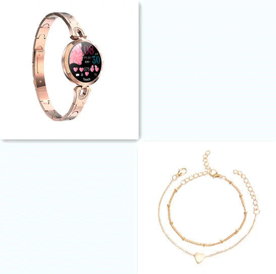 Stylish smartwatch with sleek design, high-definition colour display, and health monitoring features for fashionable British women