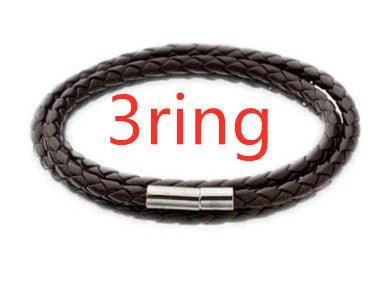 Personalized Leather Bracelet with Engraved Name Charm in Black and Brown Colors