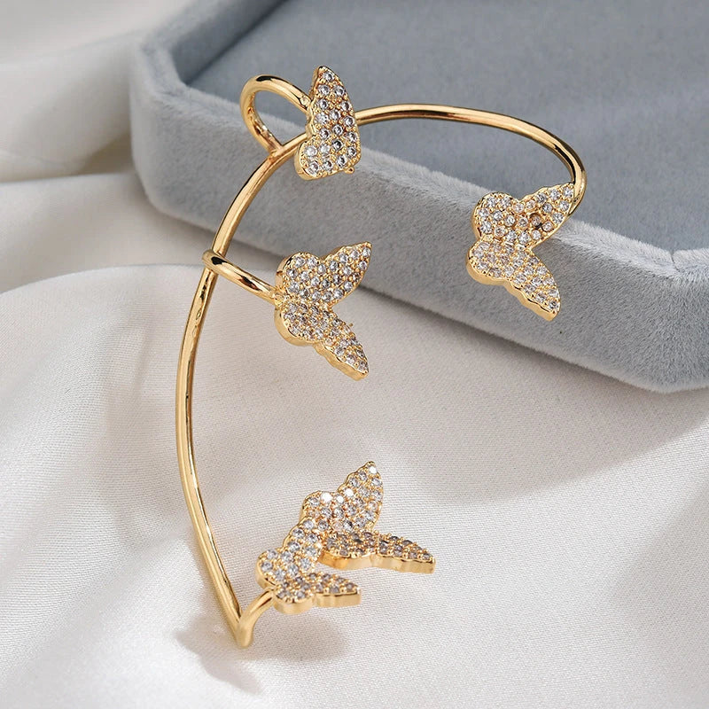 Gifthome Sparkling Butterfly Ear Cuffs: Fashionable Flair Without Piercing