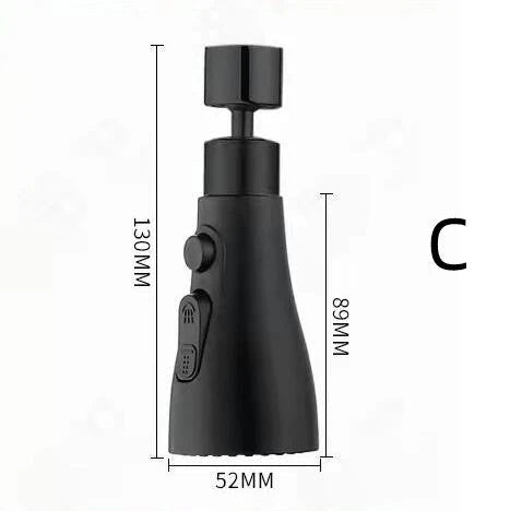 Universal pressurized faucet sprayer with 360-degree rotation and 3 cleaning modes for efficient kitchen cleaning