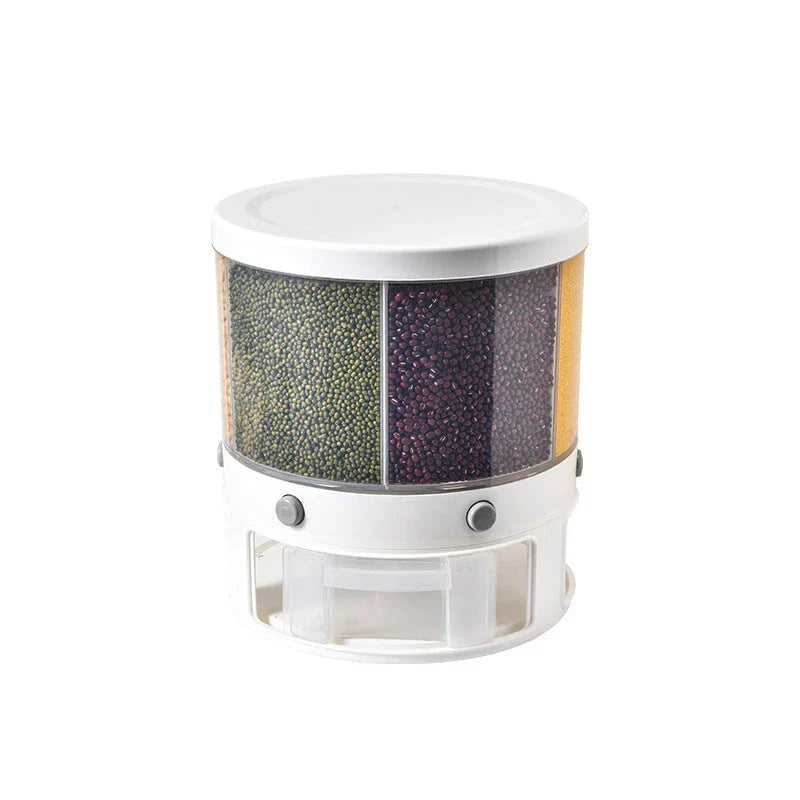 Versatile Food Storage Tank with Rotating Divider - keep grains, rice, and other pantry items fresh and neatly organised in your kitchen