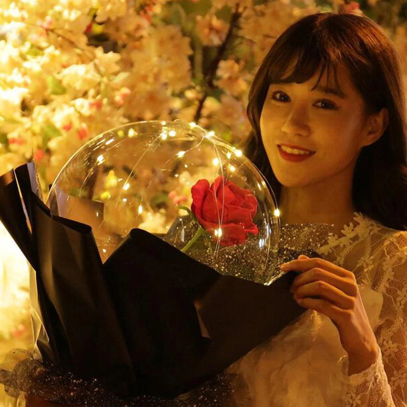 Enchanting Luminous Balloon Rose Bouquet: Light Up the Night