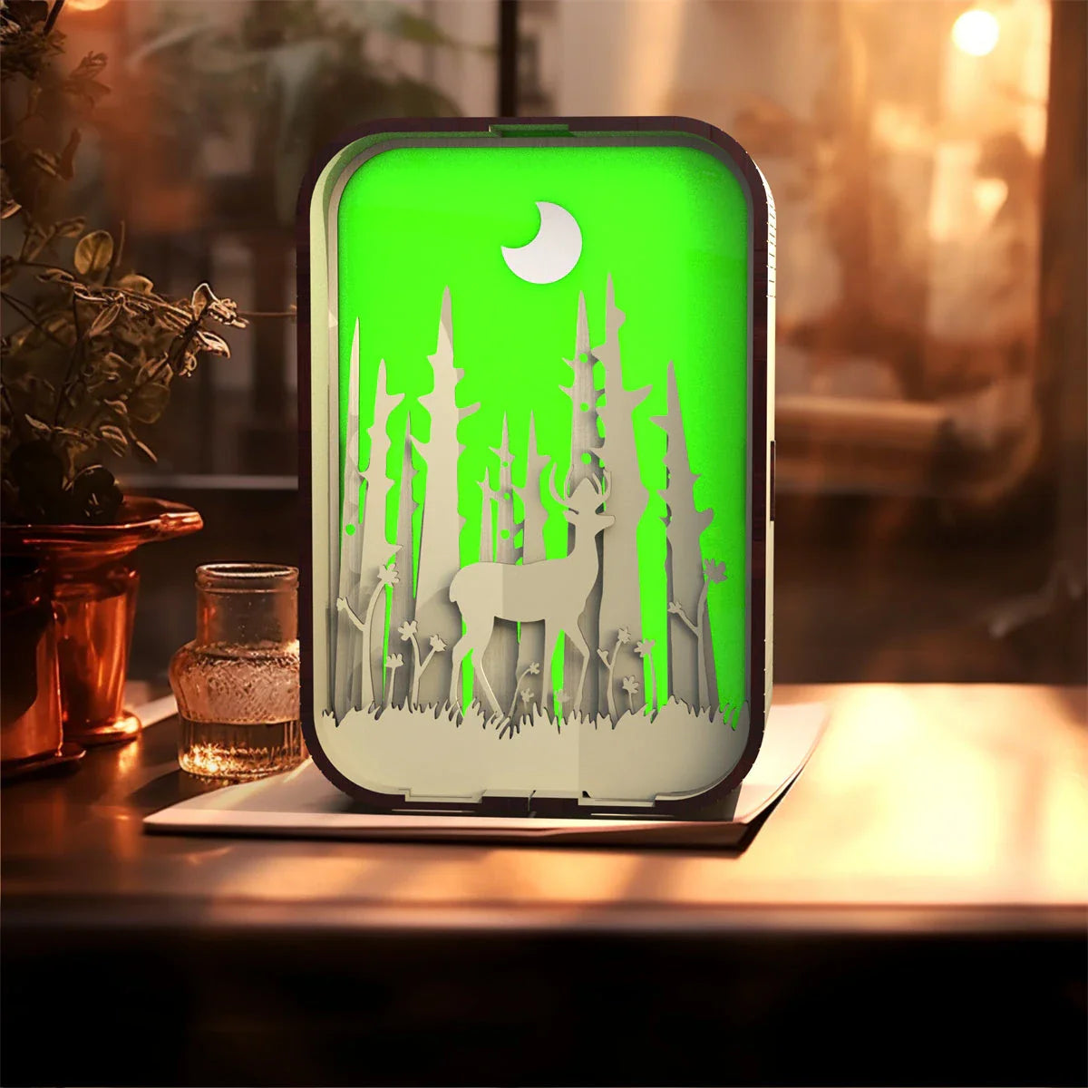 Minimalist wooden LED night light with touch-sensitive controls for adjustable brightness and cozy ambiance