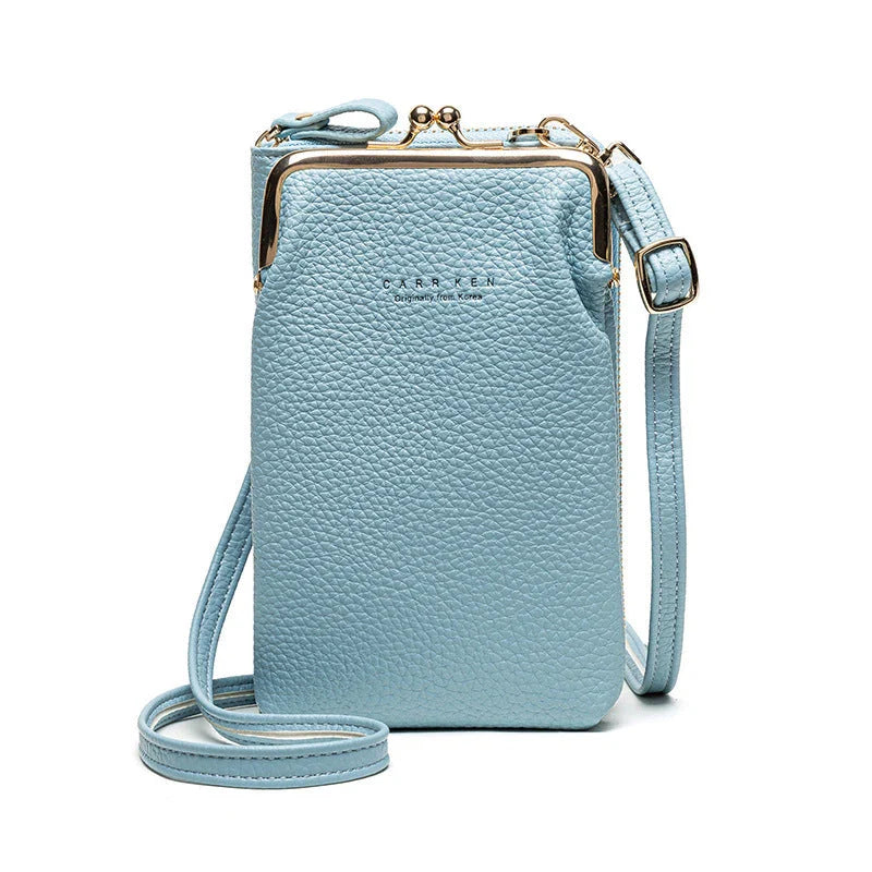 Stylish PU leather shoulder bag featuring a lychee pattern design in a range of vibrant colours