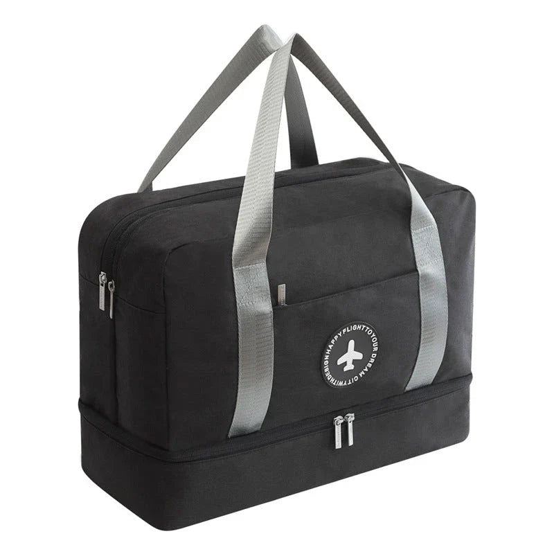 Premium waterproof polyester shoe storage bag with laminated zipper pocket and breathable design for travel and various occasions