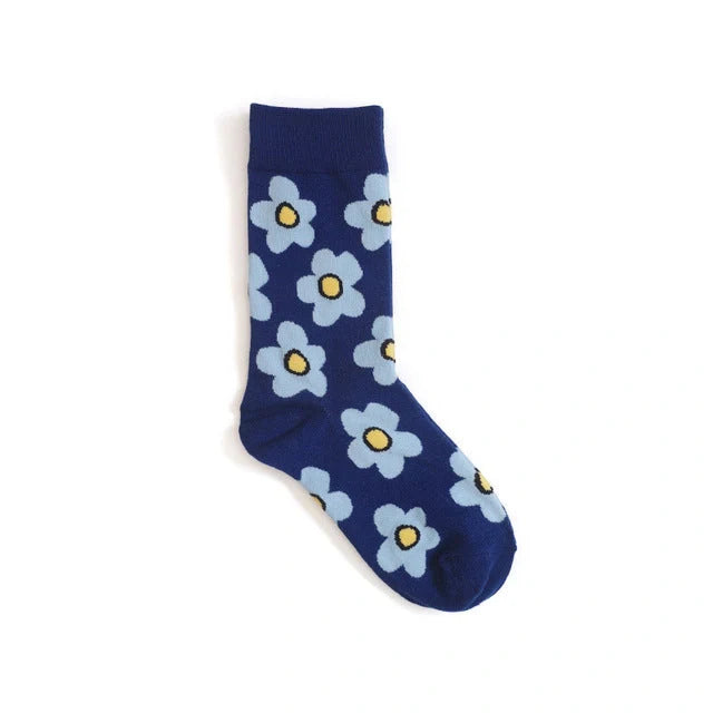 Cute cartoon flower cotton socks for girls in various colours
