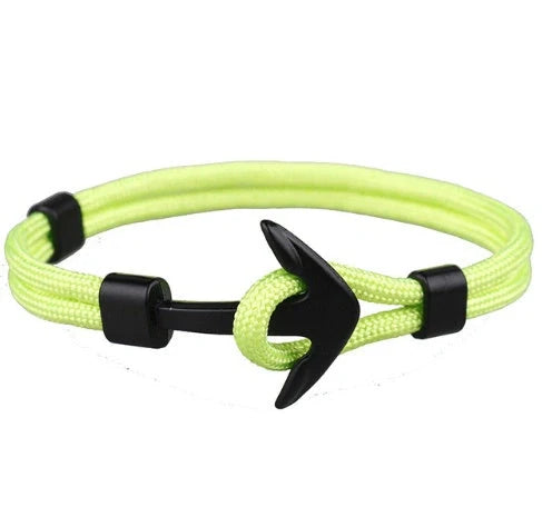 Anchor Bracelet featuring a nautical symbol on a cotton-linen rope