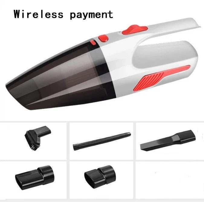Powerful handheld vacuum cleaner with attachments for cleaning small car interiors
