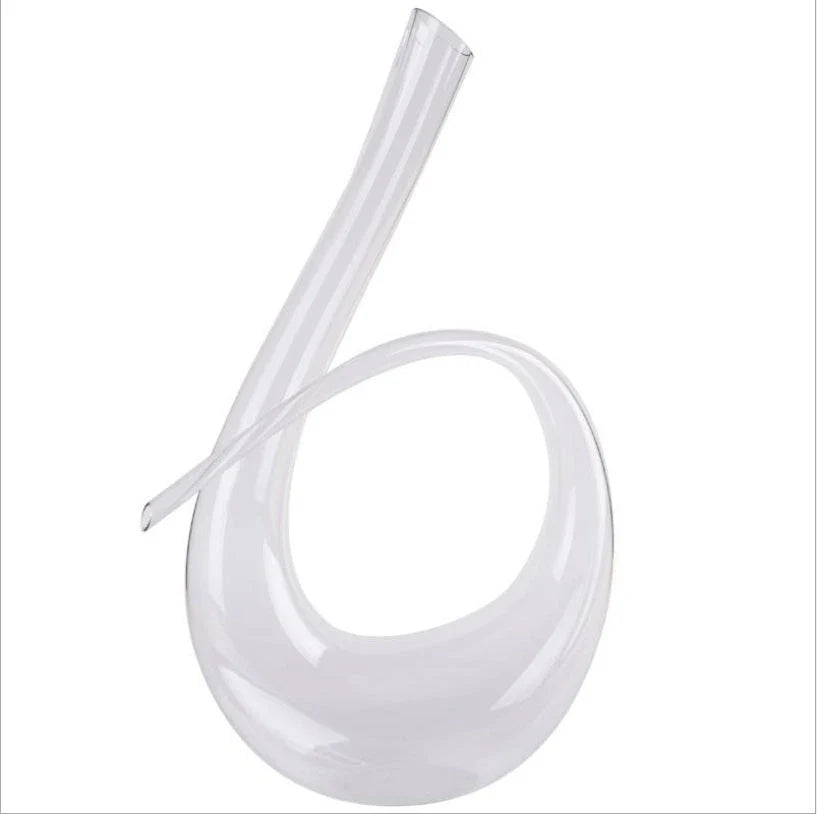 Premium crystal wine decanter with elegant U-shaped design, enhancing the flavor and aroma of your favorite red wines
