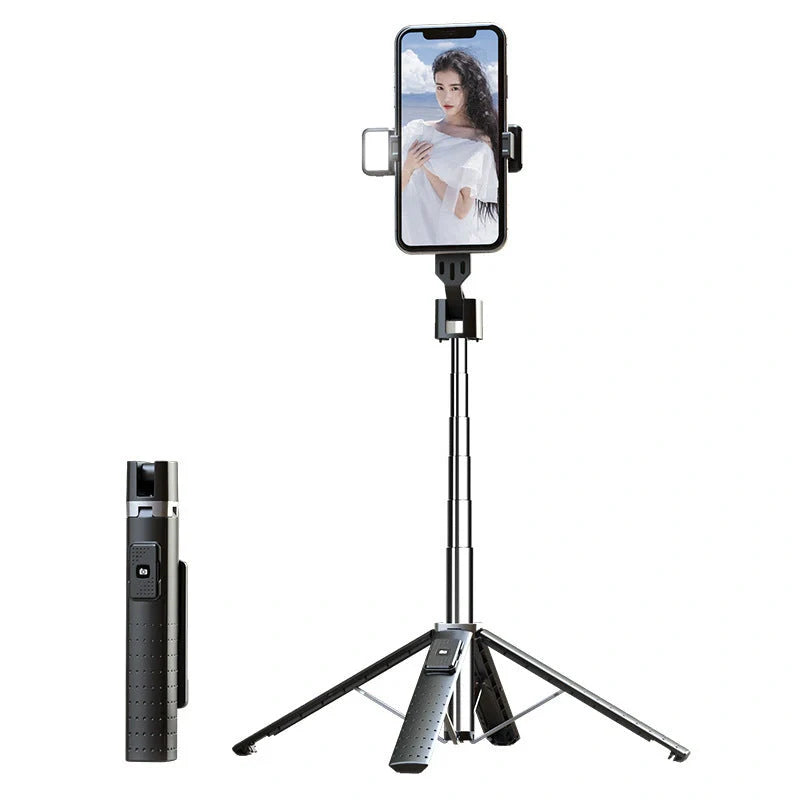 Quadrupod Double Fill Light Selfie Stick with adjustable length and Bluetooth 4.2