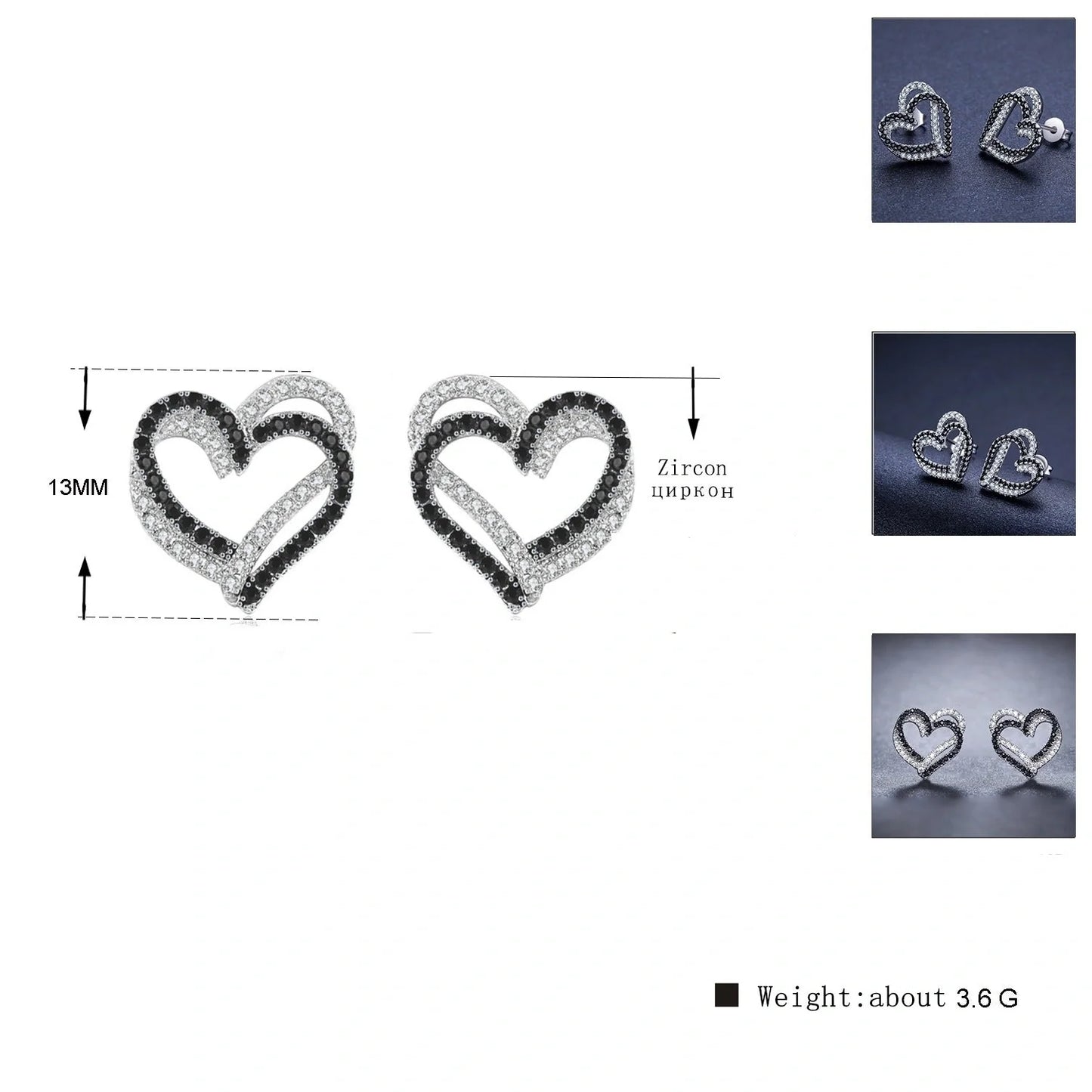 Stylish copper heart-shaped earrings with a double buckle design, perfect for adding a touch of elegance to any outfit.