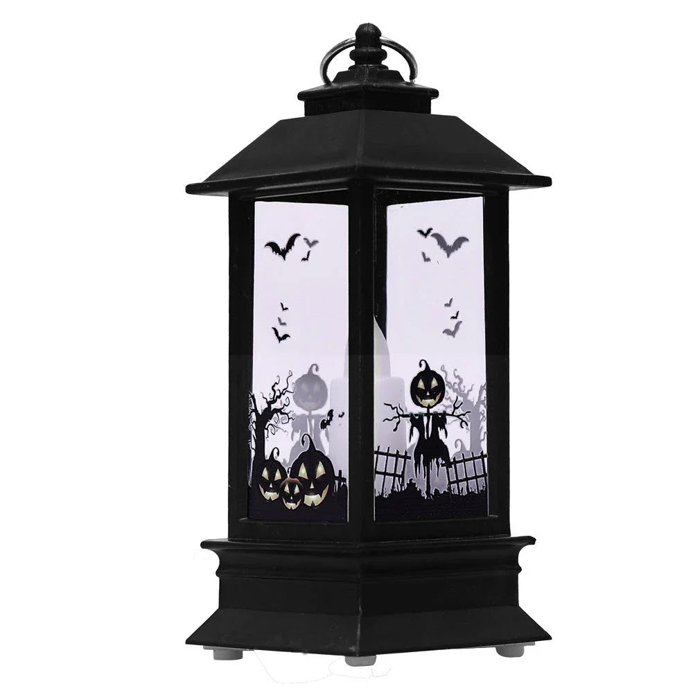 Enchanting Halloween pumpkin lamp with intricate design and warm LED lighting, perfect for seasonal decor