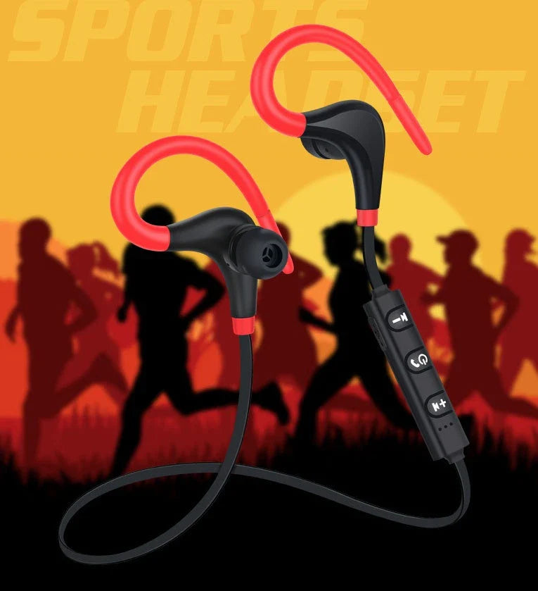 Premium sports Bluetooth headphones with noise cancellation, featuring wireless connectivity, sweat-resistant design, and intuitive touch controls for an enhanced workout experience.