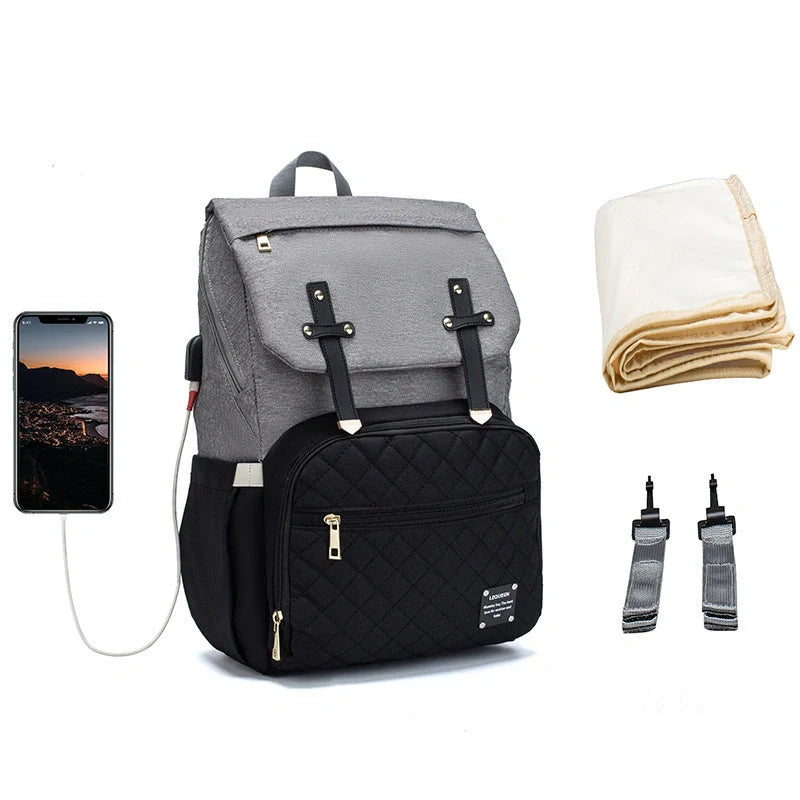Stylish Mummy Bag - Multifunctional Large Capacity Organiser for Busy Parents in various colours and styles