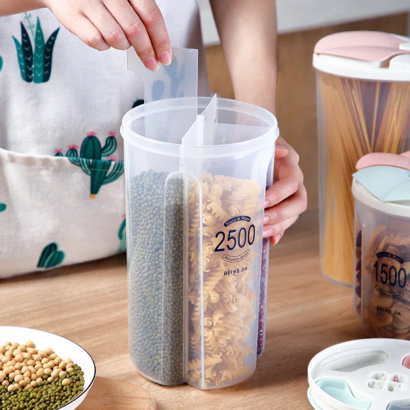 Premium food storage containers with airtight lids, designed to keep cereals, grains, and other dry goods fresh and organised
