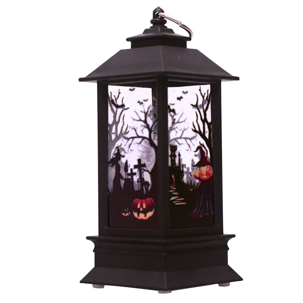 Enchanting Halloween pumpkin lamp with intricate design and warm LED lighting, perfect for seasonal decor