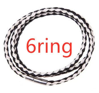 Personalized Leather Bracelet with Engraved Name Charm in Black and Brown Colors