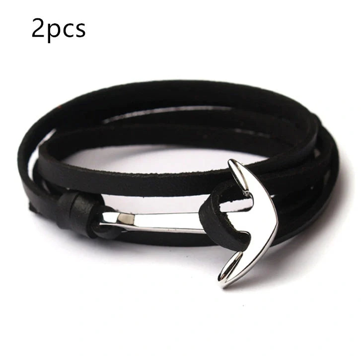 Anchor Bracelet featuring a nautical symbol on a cotton-linen rope