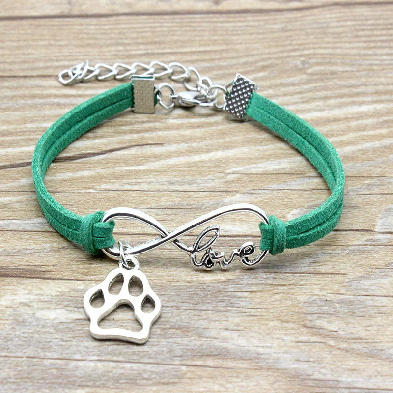 Stylish hand-woven infinity love pet bracelet in various colors for pet owners to express their affection